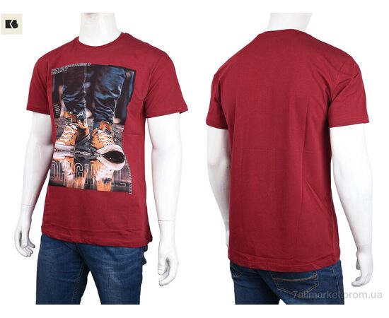 Фотография Футболка мужская Лето 3707-099-2 bordo (4 шт. р.сетка M-2XL) "BIG" недорого оптом от прямого поставщика, изображение 3
