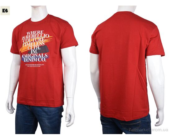 Футболка чоловіча Літо 3707-087-5 red (4 шт. р.сіткаM-2XL) "BIG" недорого оптом від прямого постачальника, зображення 3