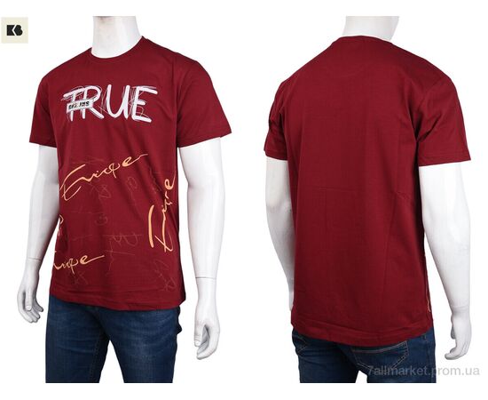 Футболка чоловіча Літо 3707-129-3 bordo (4 шт. р.сіткаM-2XL) "BIG" недорого оптом від прямого постачальника, зображення 3