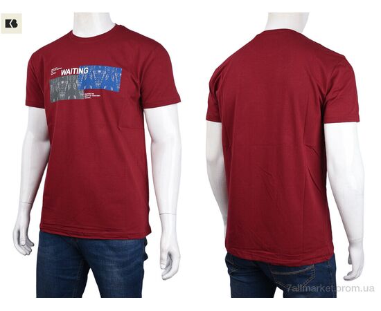 Фотография Футболка мужская Лето 3707-0094-1 bordo (4 шт. р.сетка M-2XL) "BIG" недорого оптом от прямого поставщика, изображение 3