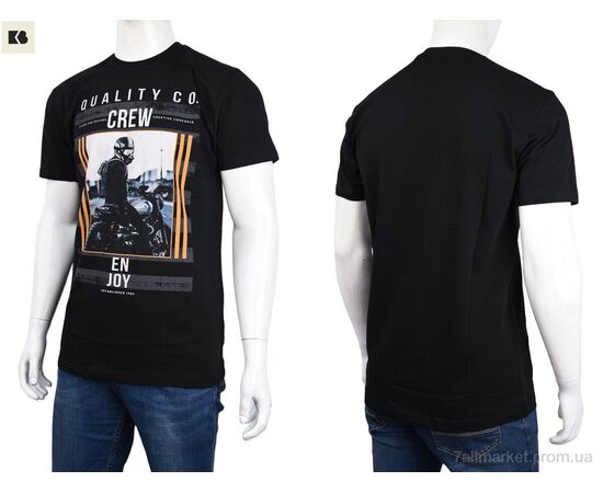 Футболка чоловіча Літо 3707-0095-1 black (4 шт. р.сіткаM-2XL) "BIG" недорого оптом від прямого постачальника, зображення 3