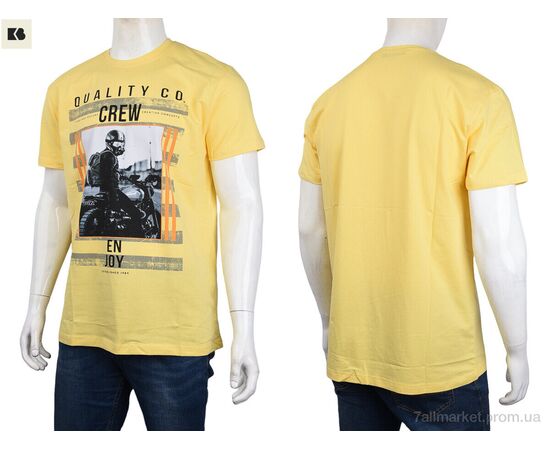 Футболка чоловіча Літо 3707-0095-3 yellow (4 шт. р.сіткаM-2XL) "BIG" недорого оптом від прямого постачальника, зображення 3