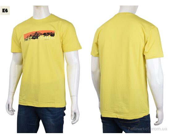 Фотография Футболка мужская Лето 3707-82-1 yellow (4 шт. р.сетка M-2XL) "BIG" недорого оптом от прямого поставщика, изображение 3