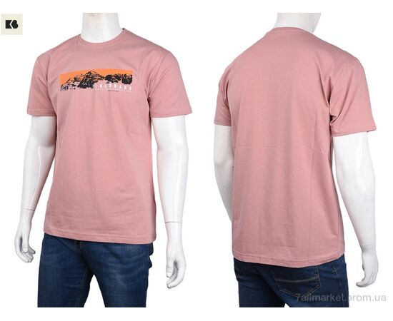 Фотография Футболка мужская Лето 3707-82-3 pink (4 шт. р.сетка M-2XL) "BIG" недорого оптом от прямого поставщика, изображение 3