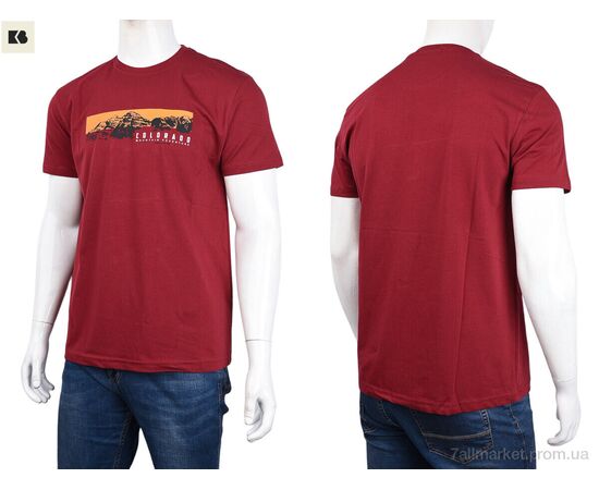 Фотография Футболка мужская Лето 3707-82-5 bordo (4 шт. р.сетка M-2XL) "BIG" недорого оптом от прямого поставщика, изображение 3