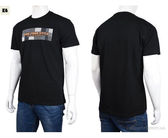 Футболка чоловіча Літо 3707-156 black (4 шт. р.сіткаM-2XL) "BIG" недорого оптом від прямого постачальника, зображення 3