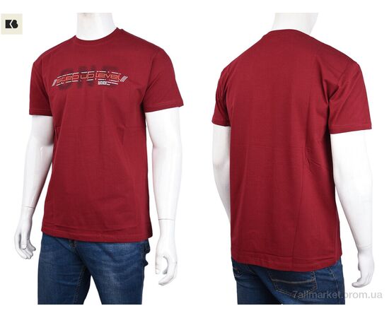 Фотография Футболка мужская Лето 3707-066-2 bordo (4 шт. р.сетка M-2XL) "BIG" недорого оптом от прямого поставщика, изображение 3