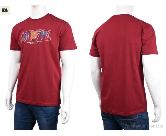 Футболка чоловіча Літо 3707-106-1 bordo (4 шт. р.сіткаM-2XL) "BIG" недорого оптом від прямого постачальника, зображення 3