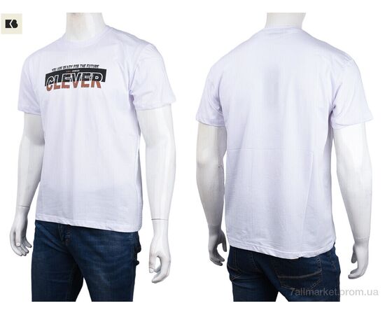 Футболка чоловіча Літо 3707-149 white (4 шт. р.сіткаM-2XL) "BIG" недорого оптом від прямого постачальника, зображення 3