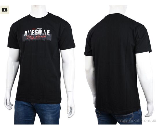 Фотография Футболка мужская Лето 3707-140-2 black (4 шт. р.сетка M-2XL) "BIG" недорого оптом от прямого поставщика, изображение 3