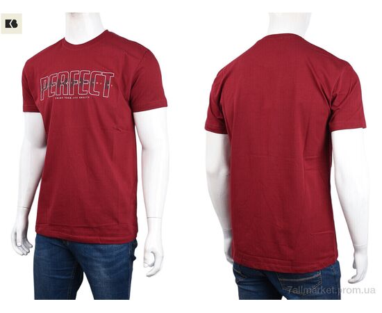 Фотография Футболка мужская Лето 3707-068-1 bordo (4 шт. р.сетка M-2XL) "BIG" недорого оптом от прямого поставщика, изображение 3