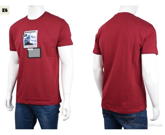 Футболка чоловіча Літо 3707-075 bordo (4 шт. р.сіткаM-2XL) "BIG" недорого оптом від прямого постачальника, зображення 3