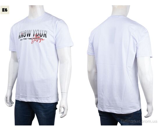 Фотография Футболка мужская Лето 3707-155 white (4 шт. р.сетка M-2XL) "BIG" недорого оптом от прямого поставщика, изображение 3