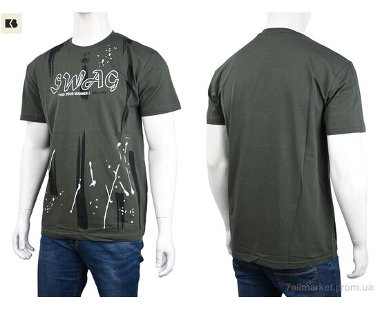 Футболка чоловіча Літо 3707-125 green (4 шт. р.сіткаM-2XL) "BIG" недорого оптом від прямого постачальника, зображення 3