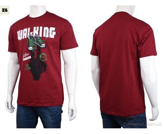 Футболка чоловіча Літо 3707-121 bordo (4 шт. р.сіткаM-2XL) "BIG" недорого оптом від прямого постачальника, зображення 3