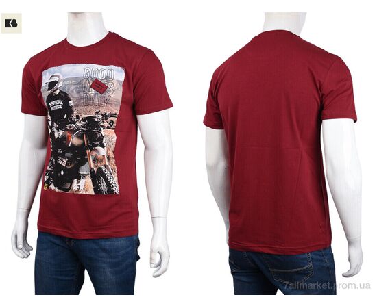 Фотография Футболка мужская Лето 3707-091-2 bordo (4 шт. р.сетка M-2XL) "BIG" недорого оптом от прямого поставщика, изображение 3