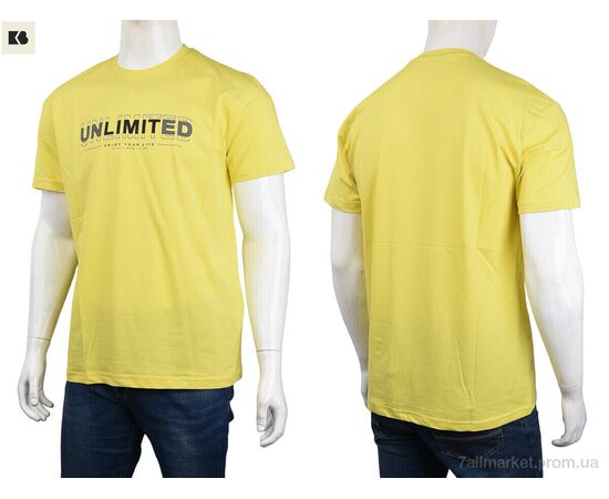 Фотография Футболка мужская Лето 3707-76-3 yellow (4 шт. р.сетка M-2XL) "BIG" недорого оптом от прямого поставщика, изображение 3