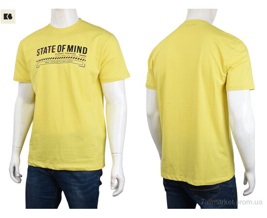 Футболка чоловіча Літо 3707-065 yellow (4 шт. р.сіткаM-2XL) "BIG" недорого оптом від прямого постачальника, зображення 3