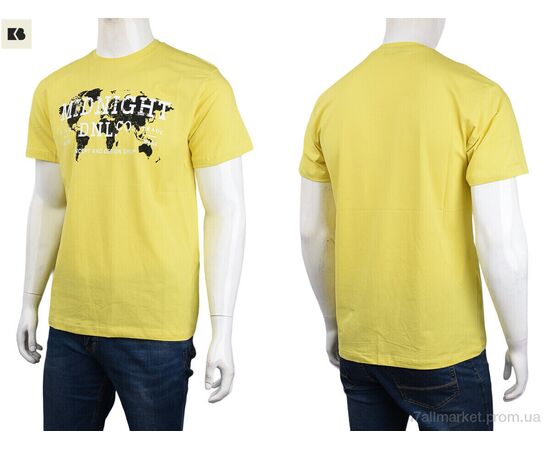 Фотография Футболка мужская Лето 3707-090-2 yellow (4 шт. р.сетка M-2XL) "BIG" недорого оптом от прямого поставщика, изображение 3