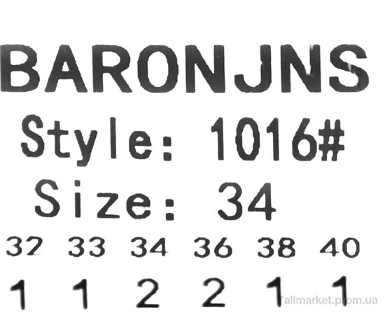 Джинси чоловічі Весна/осінь 1016 (8 шт. р.сітка32-40) "Baron" недорого оптом від прямого постачальника, зображення 4