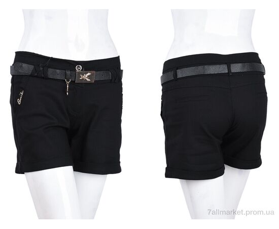 Фотография Шорты женские Весна/осень 2458 black (08999) (6 шт. р.сетка 25-30) "Obuvok" недорого оптом от прямого поставщика, изображение 3
