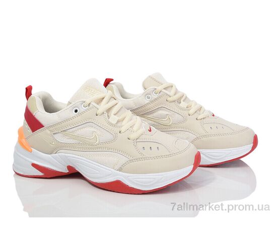 Кросівки жіночі модні Весна/осінь HD62-B1897-11 beige-red (8 пар р.36-41) "Violeta" недорого оптом від прямого постачальника, зображення 2