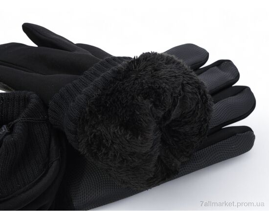 Чоловічі рукавиці Зима M1 black  хутро сенсор (12 шт. р.сітка11-13) "KUINH" недорого оптом від прямого постачальника, зображення 3