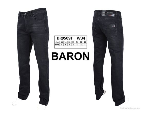 Джинси чоловічі Весна/осінь BR9509T (8 шт. р.сітка30-38) "Baron" недорого оптом від прямого постачальника, зображення 4