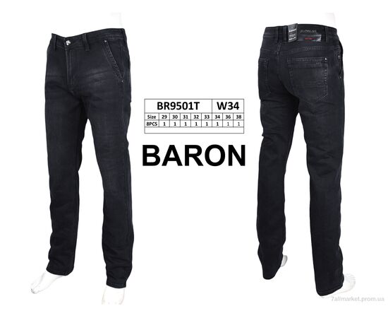 Фотография Джинсы мужские Весна/осень BR9501T (8 шт. р.сетка 29-38) "Baron" недорого оптом от прямого поставщика, изображение 4
