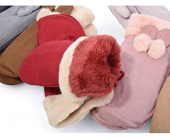 Фотография Варежки для женщин Зима G7837 mix (12 шт. р.сетка One size) "TUZZI" недорого оптом от прямого поставщика, изображение 2