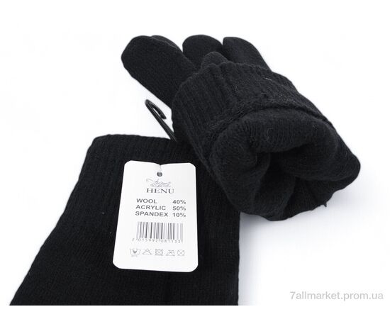 Чоловічі рукавиці Зима 8113 black (12 шт. р.сітка11-13) "KUINH" недорого оптом від прямого постачальника, зображення 2