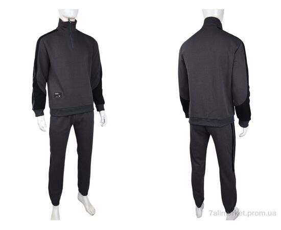 Спортивний костюм чоловічий Весна/осінь 3838-13-2 grey (5 шт. р.сіткаL-4XL) "Мир" недорого оптом від прямого постачальника, зображення 3