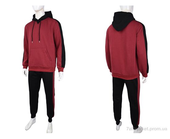 Спортивний костюм чоловічий Весна/осінь 3838-12-3 bordo (5 шт. р.сіткаL-4XL) "Мир" недорого оптом від прямого постачальника, зображення 3
