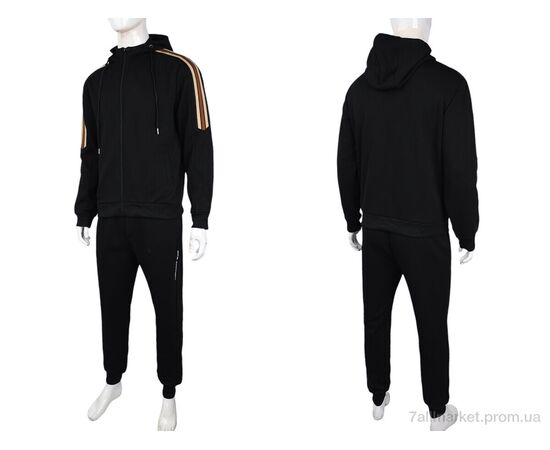 Спортивний костюм чоловічий Весна/осінь 3838-01-1 black (5 шт. р.сіткаL-4XL) "Мир" недорого оптом від прямого постачальника, зображення 3