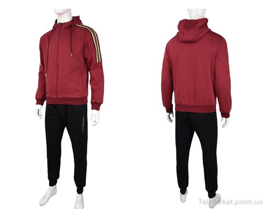 Спортивний костюм чоловічий Весна/осінь 3838-01-3 bordo (5 шт. р.сіткаL-4XL) "Мир" недорого оптом від прямого постачальника, зображення 3