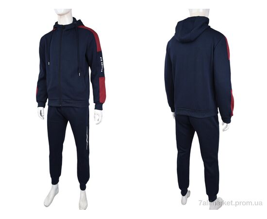 Спортивний костюм чоловічий Весна/осінь 3838-08-2 navy (5 шт. р.сіткаL-4XL) "Мир" недорого оптом від прямого постачальника, зображення 3