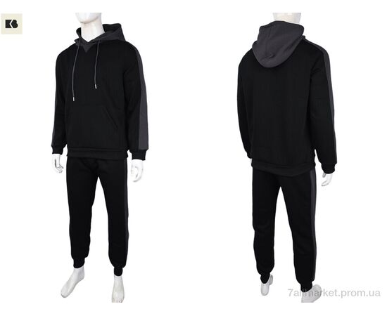 Фотография Спортивный костюм мужской Весна/осень 3838-12-1 black (5 шт. р.сетка L-4XL) "BIG" недорого оптом от прямого поставщика, изображение 3