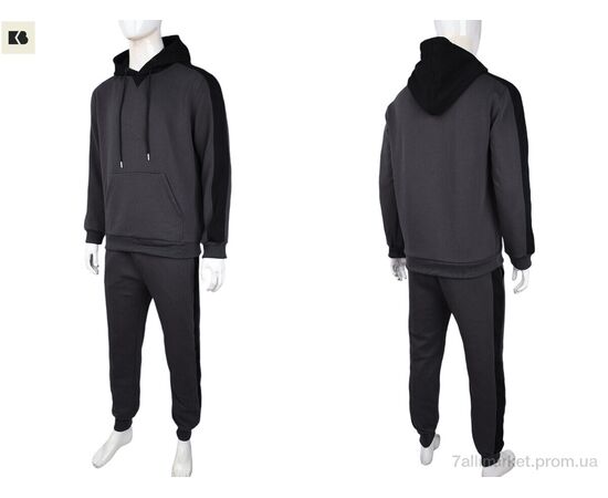 Фотография Спортивный костюм мужской Весна/осень 3838-12-2 grey (5 шт. р.сетка L-4XL) "BIG" недорого оптом от прямого поставщика, изображение 3