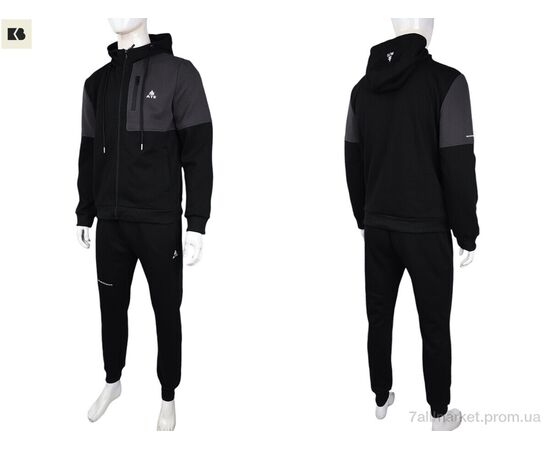 Фотография Спортивный костюм мужской Весна/осень 3838-07-1 black (5 шт. р.сетка L-4XL) "BIG" недорого оптом от прямого поставщика, изображение 3