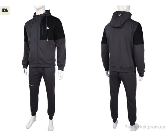 Фотография Спортивный костюм мужской Весна/осень 3838-07-2 grey (5 шт. р.сетка L-4XL) "BIG" недорого оптом от прямого поставщика, изображение 3