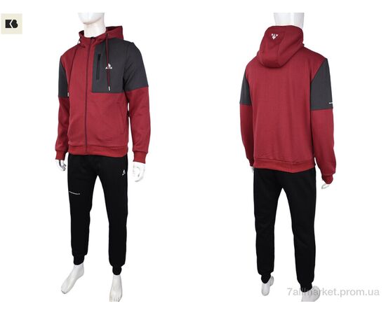 Фотография Спортивный костюм мужской Весна/осень 3838-07-3 bordo (5 шт. р.сетка L-4XL) "BIG" недорого оптом от прямого поставщика, изображение 3