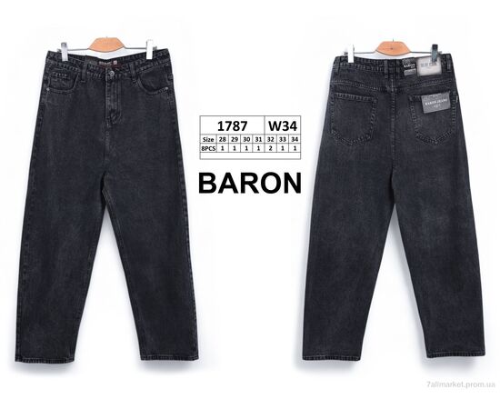 Джинси чоловічі Весна/осінь 1787 (8 шт. р.сітка28-34) "Baron" недорого оптом від прямого постачальника, зображення 3