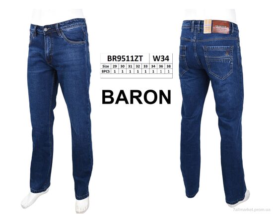 Фотография Джинсы мужские Весна/осень BR9511ZT (8 шт. р.сетка 29-38) "Baron" недорого оптом от прямого поставщика, изображение 3