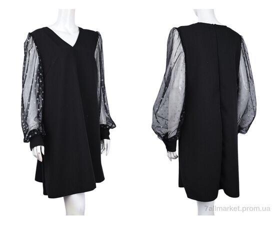 Фотография Платье женское Весна/осень 234-1 black (3 шт. р.сетка 50/52-58/60) "Adam&Eva" недорого оптом от прямого поставщика, изображение 3