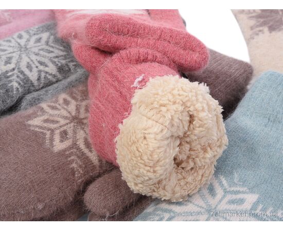 Фотография Варежки для женщин Зима 1123 mix (12 шт. р.сетка One size) "TUZZI" недорого оптом от прямого поставщика, изображение 2