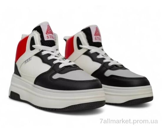 Кросівки жіночі модні Зима 248RAM09 біло-червоний (8 пар р.36-41) "Massmag" недорого оптом від прямого постачальника, зображення 3