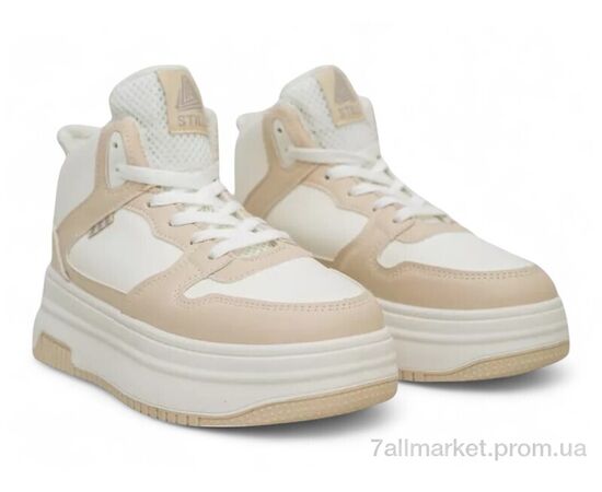 Кросівки жіночі модні Зима 248RAM09 біло-бежевий (8 пар р.36-41) "Massmag" недорого оптом від прямого постачальника, зображення 3