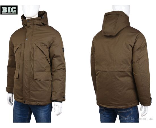 Куртка чоловіча Зима 3937-881-2 khaki (5 шт. р.сітка48-56) "BIG" недорого оптом від прямого постачальника, зображення 3