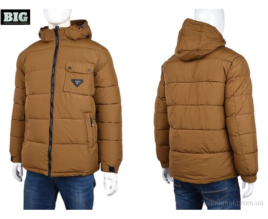 Куртка чоловіча Зима 3937-8995-2 brown (5 шт. р.сітка48-56) "BIG" недорого оптом від прямого постачальника, зображення 3