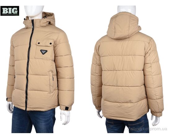 Куртка чоловіча Зима 3937-8995-3 beige (5 шт. р.сітка48-56) "BIG" недорого оптом від прямого постачальника, зображення 3
